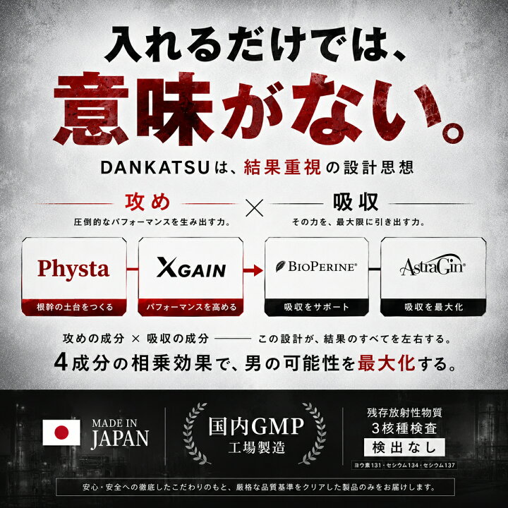 楽天市場】《3袋セット》【公式】ダンカツ DANKATSU 男性向け活力 
