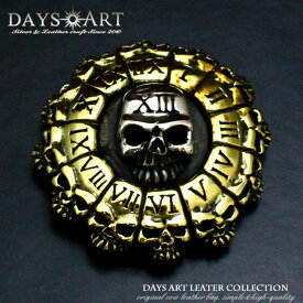 シルバー925×ブラス サーティーンスカルコンチョ ドクロ シルバーコンチョ レザーアイテムをカスタマイズ 【 長財布 レザーウォレット カスタムパーツ 革財布 バイカー コンチョのみ 】 【ギフト】 【あす楽】