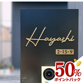 スーパーDEALポイント50％還元！表札 ステンレス シール 戸建 門柱 機能門柱 切り文字 おしゃれ マンション 両面テープ付き 貼り付け 番地プレート DIY ルームナンバー 番地 筆記体 手書き風 住所入り sh-s0006