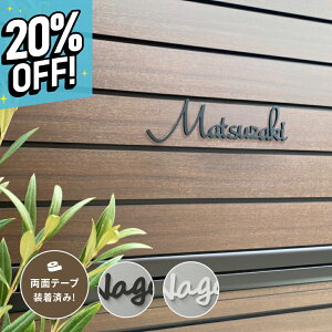 20%OFFクーポン配布中!【Printstar5.6オンス CVTヘビーウェイトTシャツ】1枚無料付き★表札 おしゃれ 戸建て 筆記体 門柱用 ポスト用 マンション用 黒/白 両面マットアクリル おしゃれな手書き