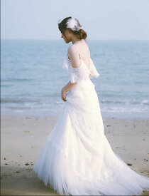 ベージュ ボヘミア キャミソール 総レース レトロ ウェディングドレス 二次会 結婚式 ワンピースビーチ撮影 前撮りドレス