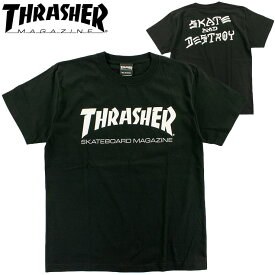 THRASHER スラッシャー メンズ Tシャツ マグロゴ ショートスリーブTシャツ ユニセックス スケートボード スケボー TH91285