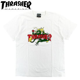 Tシャツ メンズ スラッシャー ドラゴン ショートスリーブTシャツ SK8 スケートボード ストリート THRASHER TH91413