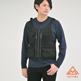 【8/5まで限定 フラッシュクーポン対象最大2000円OFF】デイトナ アウトドアベスト プロテクター付き カーキ ブラックキャンプ ベスト メンズ アウトドア バイク プロテクター 胸部プロテクター キャンツー キャンプベスト キャンパー M L XL 37035 DAYTONA