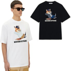 MAISON KITSUNE メゾンキツネ メンズ DRESSED FOX EASY ドレスドフォックスイージーTシャツ クルーネック 半袖 JM00148KJ0008
