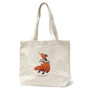 MAISON KITSUNE ���]���L�c�l �h���[�~���O �t�H�b�N�X �L�����o�X�g�[�g�o�b�O DREAMING FOX TOTE �G�N�� QU05130WW9042