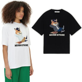 MAISON KITSUNE メゾンキツネ レディース DRESSED FOX EASY ドレスドフォックスイージーTシャツ クルーネック 半袖 JW00143KJ0008