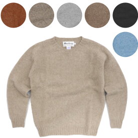 Harley of Scotland ハーレーオブスコットランド シャギーブラッシュ クルーネックセーター サドルショルダー メンズ シャギードッグ ウール100% M2474/7