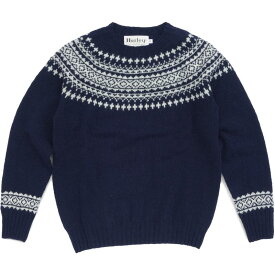 Harley of Scotland ハーレーオブスコットランド ノルディック柄 クルーネックセーター レディース YOKE CREW NECK SWEATER SUPERSOFT L3170 ウール100%