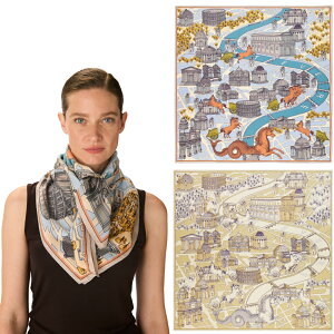 INOUI EDITIONS �C�k�C�G�f�B�V�����Y �V���N×���_�[�� �X�N�G�A�X�J�[�t ROME ���[�} 100cm×100cm 52% Silk 48% Modal inouitoosh �C�k�C�g�D�[�V�� CA231RO