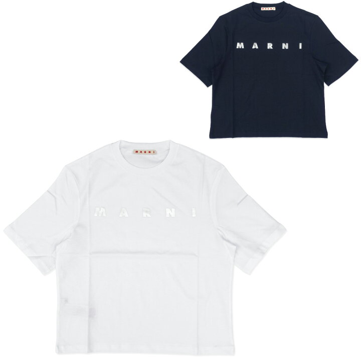 楽天市場】MARNI マルニ キッズ ロゴ半袖クロップドTシャツ クルー  