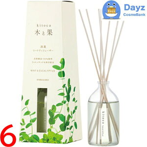 木と果 リードディフューザー 90mL ミント&ユーカリ 6点セット | アロマディフューザー / 消臭・芳香剤 室内用 | きとか キトカ KITOCA 【NC-L】