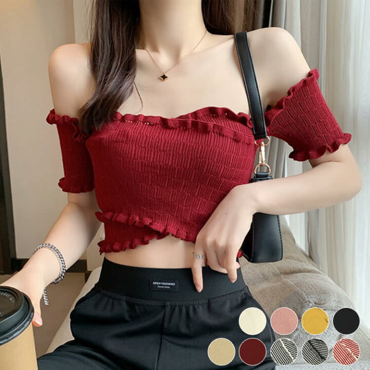 楽天市場】Tシャツ レディース オフショルダー 半袖 ショート丈 へそ 