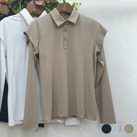 ゴルフウェア レディース 韓国 ポロシャツ トップス 長袖 Tシャツ ダブルスリーブ おしゃれ ゴルフ テニス テニスウエア ゴルフウエア ウエア 春 夏 秋 スポーツウェア