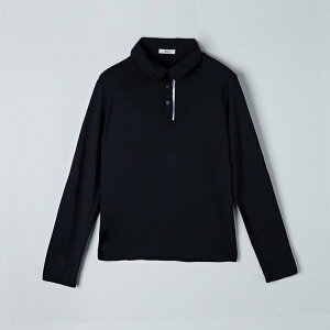 ゴルフウェア レディース 韓国 ポロシャツ 長袖 Tシャツ トップス バイカラー シンプル 無地 おしゃれ ゴルフ ゴルフウエア ウエア 秋 春 スポーツウェア 黒 白 ベージュ