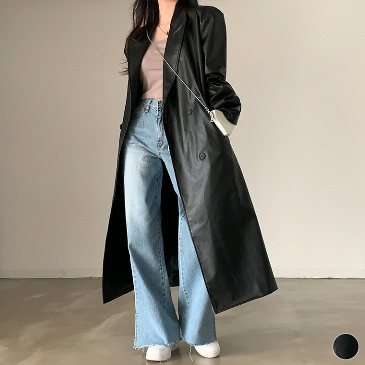 楽天市場】コート レディース ロング レザー 韓国 レザーコート ロング 