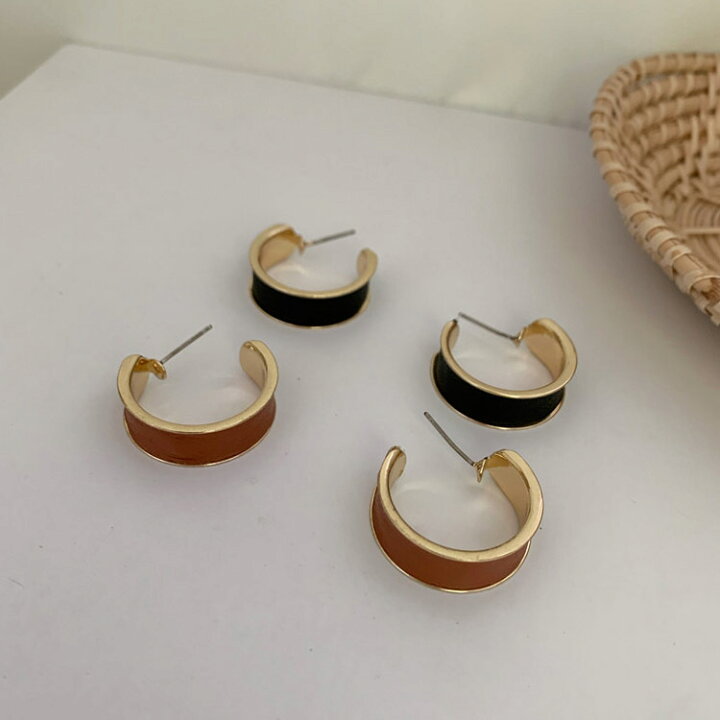 楽天市場】ピアス レディース リング フープ C レザー メッキ 