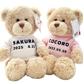 名入れメモリアル記念日ベア（単品） ふわふわ GUND クマ 記念日 ぬいぐるみ 誕生日 名入れ プレゼント 単品 ウェルカムベア 出産祝い くまのぬいぐるみ 卒部 卒団 記念品 男の子 女の子 結婚式 両親 プリント 冬限定 ギフト 期間限定 メモリアルベア