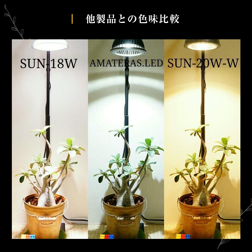 【AMATERAS LED 20W】植物育成LED 太陽光LED アクアリウムLED テラリウム 室内太陽光LED ブラックボディ |  SHOPBARREL