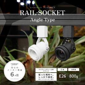 【RAIL-SOCKET Angle Type】E26 ライティングレールソケット