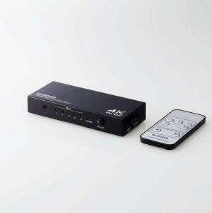 ELECOM DH-SW4KP51BK HDMI切替器/4K60P対応/5ポート/5入力1出力/専用リモコン付/ブラック ※日時指定不可