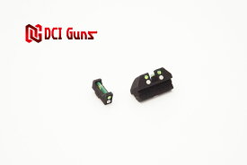 DCI Guns 東京マルイ グロック G17 3rd & Gen.4/G18C/G19/G22/G26/G34 用 ハイブリッドサイトiM （リア フロントセット） エアガン エアーガン ガスガン ブローバック カスタム サバゲー サバイバルゲーム サバイバル ファイバー 集光 蓄光