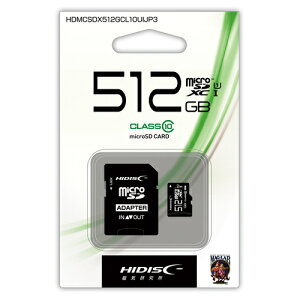 microSDXCJ[h 512GB Class10 UHS-1Ή HDMCSDX512GCL10UIJP3 HIDISC