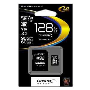 microSDXCJ[h 128GB Class10 UHS-1Ή HDMCSDX128GA2V30 HIDISC
