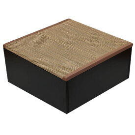 畳収納ボックス 上蓋い草ブラウン(縁カラーはブラウン) ブラック サイズ:約60×60×30cm 大島屋