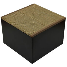 畳収納ボックス 上蓋い草ブラウン(縁カラーはブラウン) ブラック サイズ:約60×60×40cm 大島屋