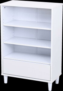 ラック オープンラック 北欧 3段 脚付き 引き出し FSI-0001-WH ホワイト JKプラン