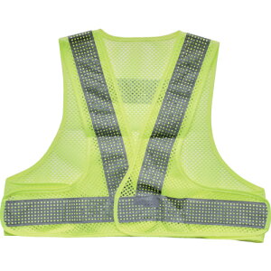 メッシュ安全ベスト ショート丈 イエロー*シルバー 着丈420mm TMVSYS TRUSCO