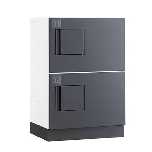 集合住宅用 宅配ボックス 機械式プッシュボタン錠 TBX-F1型 TBX-F1SS-WG 本体:ホワイト 扉:シルバーメタリック H540 2ボックス ダイケン