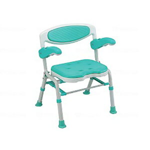 折りたたみシャワーチェア 楽湯DX 316141 グリーン 島製作所