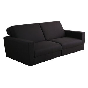 組み換え自由なソファベッド2P【Lawro-ラウロ-】日本製 SH-07-LAW2P--BK---LF2 ブラック ブラック ホームテイスト インテリア・寝具・収納 ソファ ソファベッド 日本製 ポケットコイル ロースタイル