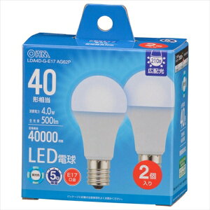 LED�d�� E17 40�`���� �����F 2�� LDA4D-G-E17 AG62P OHM