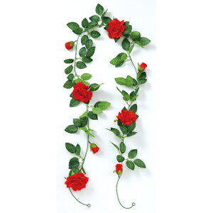 フェイクグリーン ガーランド バラ 75214 赤 アーテック フェイクグリーン 観葉植物 造花 リアル インテリア 新生活 ギフト プレゼント お祝い 開業 開院 開店 新築 引越し 移転 おしゃれ 室内