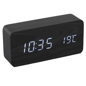 デジタル置時計 ICW-01W-B ブラック シンプルタイプ アイリスオーヤマ