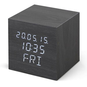 デジタル置時計 ICW-02W-B ブラック キューブタイプ アイリスオーヤマ