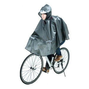 膝が濡れないレインポンチョ 73916 グレー ヘルメット対応 sagisaka 自転車 サイクル レイン 雨 ポンチョ