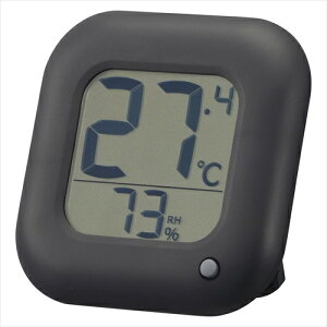 温度が見やすい温湿度計 ブラック TEM-100B-K OHM 湿度 温度 黒 ohm シンプル 節電 感染症対策 節電 壁掛け デジタル