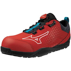 オールマイティ TDII 51L BOA F1GA240262245 レッド×ホワイト 24.5cm ミズノ MIZUNO 安全靴 ワークシューズ BOA 丈夫 かっこいい ローカット 疲れにくい JSAA規格 A種 メンズ
