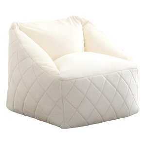 背もたれ付きビーズソファ【Chammy -チャミー-】 SH-07-OKBKS--WH ホワイト 幅71 ×奥行71 ×高さ 55cm ホームテイスト 四角形ビーズクッション ダイヤモンド おしゃれ 背もたれ 大人可愛い 女子部屋