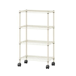 カラースチールシェルフ 4段キャスタータイプ SEC-895C ベージュ アイリスオーヤマ メタルラック シェルフ 棚 インテリア 収納 単身 一人暮らし リビング キッチン 寝室 キャスター