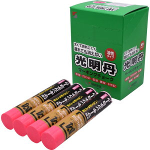 光明丹マーキングチョーク 12本箱売 蛍光ピンク S30035 祥碩堂 測量用品 建築用筆記具