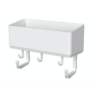 ラックス マグネットホースホルダー付きフリーラック A5754 ホワイト 耐荷重3.5kg アスベル マグネット マグネット収納 ラック 収納 洗濯 浴室 ホース