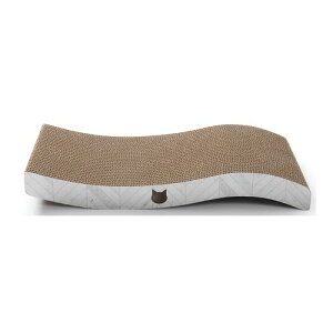 バリバリウェーブ ヘリンボーン柄 ホワイト 猫壱 つめとぎ ストレス解消 玩具 段ボール 天然 遊ぶ 寝る 爪みがき 楽しい