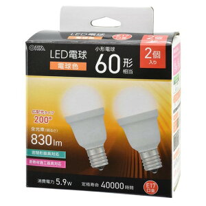 LED�d�����` E17 60�`���� �d���F 2�� LDA6L-G-E17 IS53 2P OHM LED E17 �d���F
