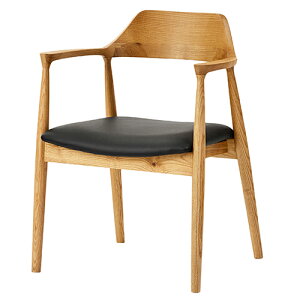 ダイニングチェア 肘付き 無垢材 完成品 ロジャー 394667 A:オーク色 単品 関家具 食卓 椅子 いす 肘付き 肘掛け 肘有り ハンスJウェグナー 法人 カフェ レストラン ホテル ゆったり