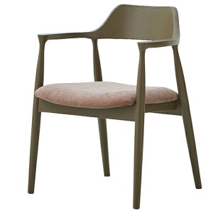 ダイニングチェア 肘付き 無垢材 完成品 ロジャー 444087 C:グレージュ 単品 関家具 食卓 椅子 いす 肘付き 肘掛け 肘有り ハンスJウェグナー 法人 カフェ レストラン ホテル ゆったり